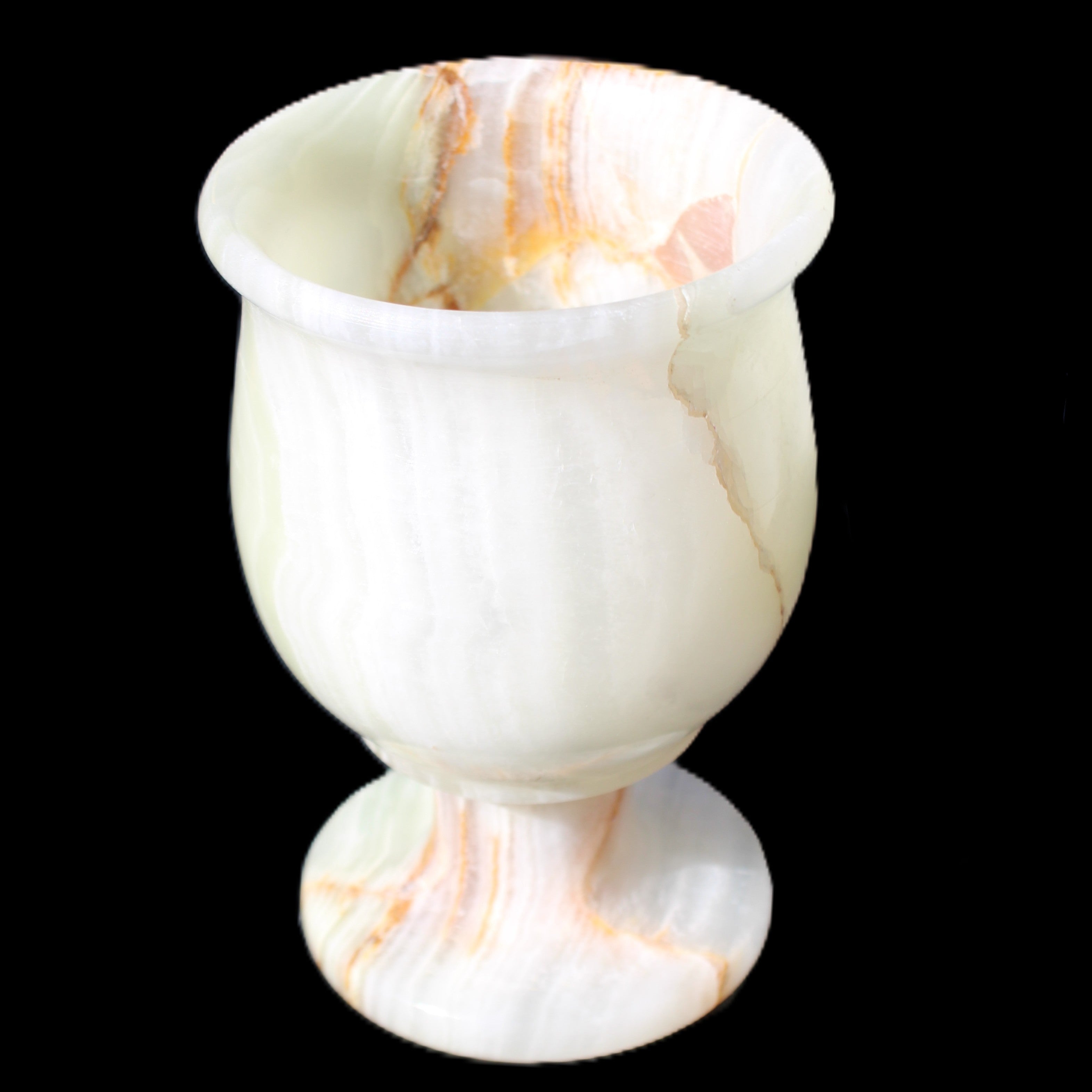 Afghan Jade goblets 80ml  62*95mm 226-250g in sunlight - Rocks and Things Store