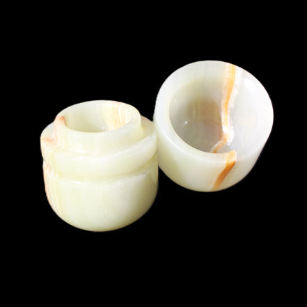 Afghan Jade hand-carved tooth-pick holder 47*90mm 278g in sunlight - Rocks and Things Store