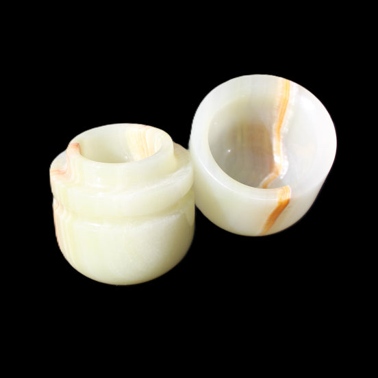 Afghan Jade hand-carved tooth-pick holder 47*90mm 278g in sunlight - Rocks and Things Store