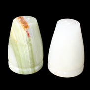 Afghan Jade hand-carved Salt & Pepper shakers 47*67mm 172g+185g in sunlight - Rocks and Things Store