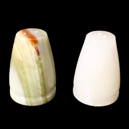 Afghan Jade hand-carved Salt & Pepper shakers 47*67mm 172g+185g in sunlight - Rocks and Things Store