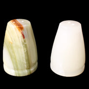 Afghan Jade hand-carved Salt & Pepper shakers 47*67mm 172g+185g in sunlight - Rocks and Things Store
