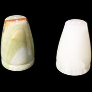 Afghan Jade hand-carved Salt & Pepper shakers 47*67mm 172g+185g in sunlight - Rocks and Things Store