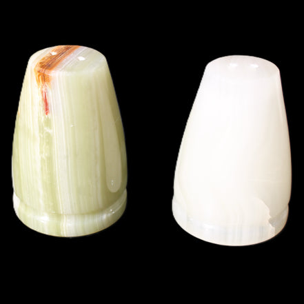 Afghan Jade hand-carved Salt & Pepper shakers 47*67mm 172g+185g in sunlight - Rocks and Things Store