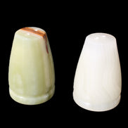 Afghan Jade hand-carved Salt & Pepper shakers 47*67mm 172g+185g in sunlight - Rocks and Things Store