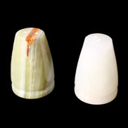 Afghan Jade hand-carved Salt & Pepper shakers 47*67mm 172g+185g in sunlight - Rocks and Things Store