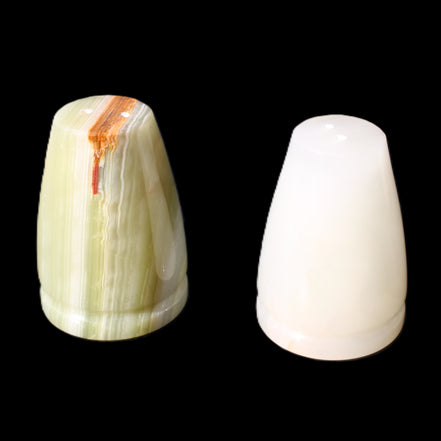 Afghan Jade hand-carved Salt & Pepper shakers 47*67mm 172g+185g in sunlight - Rocks and Things Store