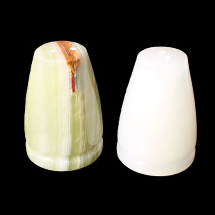 Afghan Jade hand-carved Salt & Pepper shakers 47*67mm 172g+185g in sunlight - Rocks and Things Store