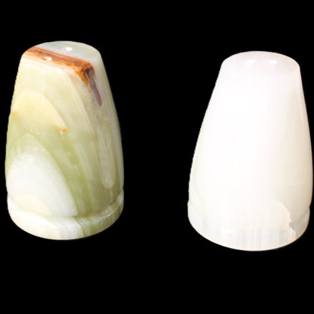Afghan Jade hand-carved Salt & Pepper shakers 47*67mm 172g+185g in sunlight - Rocks and Things Store