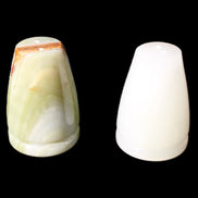 Afghan Jade hand-carved Salt & Pepper shakers 47*67mm 172g+185g in sunlight - Rocks and Things Store