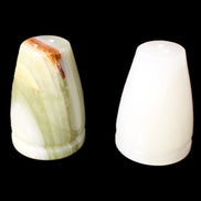 Afghan Jade hand-carved Salt & Pepper shakers 47*67mm 172g+185g in sunlight - Rocks and Things Store