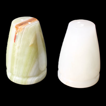 Afghan Jade hand-carved Salt & Pepper shakers 47*67mm 172g+185g in sunlight - Rocks and Things Store