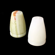 Afghan Jade hand-carved Salt & Pepper shakers 47*67mm 172g+185g in sunlight - Rocks and Things Store
