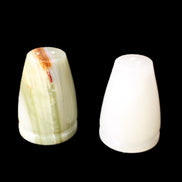 Afghan Jade hand-carved Salt & Pepper shakers 47*67mm 172g+185g in sunlight - Rocks and Things Store