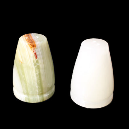 Afghan Jade hand-carved Salt & Pepper shakers 47*67mm 172g+185g in sunlight - Rocks and Things Store