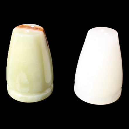 Afghan Jade hand-carved Salt & Pepper shakers 47*67mm 172g+185g in sunlight - Rocks and Things Store