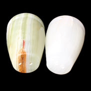 Afghan Jade hand-carved Salt & Pepper shakers 47*67mm 172g+185g in sunlight - Rocks and Things Store