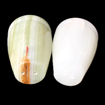 Afghan Jade hand-carved Salt & Pepper shakers 47*67mm 172g+185g in sunlight - Rocks and Things Store