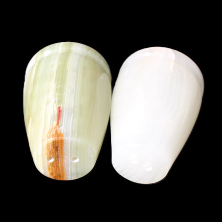 Afghan Jade hand-carved Salt & Pepper shakers 47*67mm 172g+185g in sunlight - Rocks and Things Store