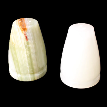Afghan Jade hand-carved Salt & Pepper shakers 47*67mm 172g+185g in sunlight - Rocks and Things Store