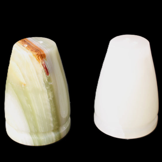 Afghan Jade hand-carved Salt & Pepper shakers 47*67mm 172g+185g in sunlight - Rocks and Things Store