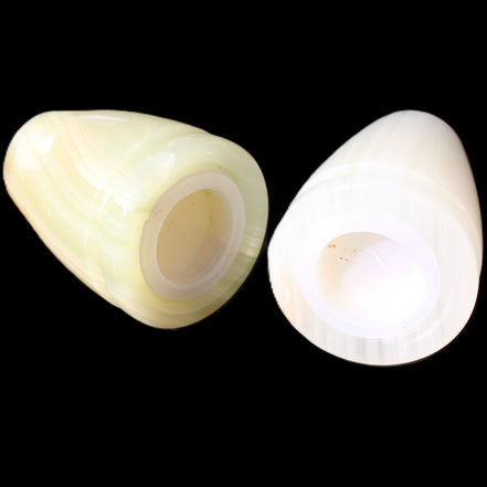 Afghan Jade hand-carved Salt & Pepper shakers 46*65m 158g+172g in sunlight - Rocks and Things Store