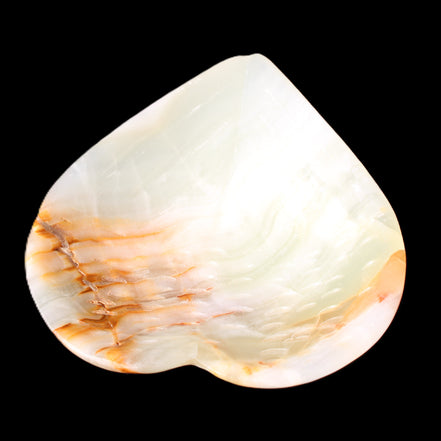 Afghan Jade hand-carved heart shape dish 103*109*26mm 220g in sunlight - Rocks and Things Store