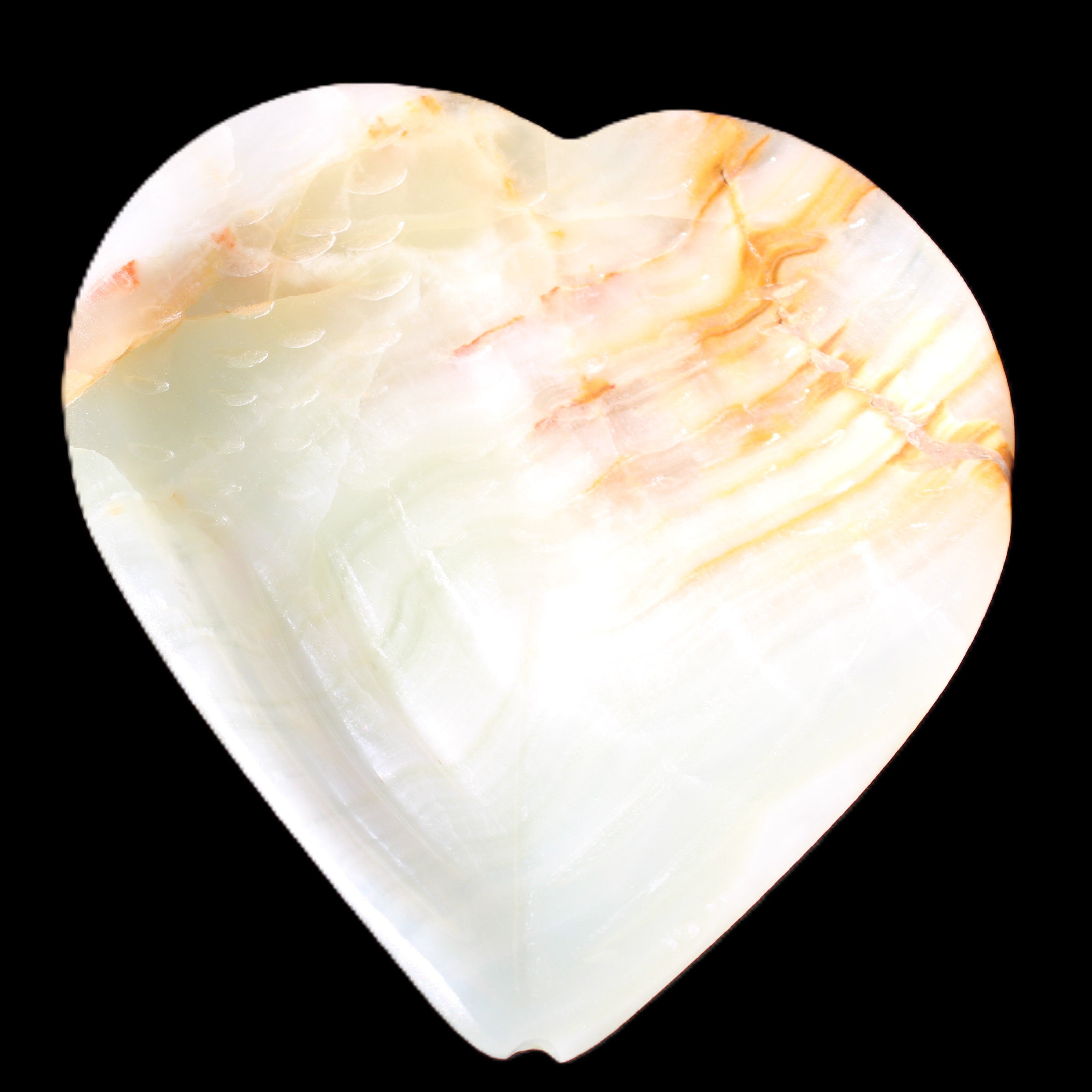 Afghan Jade hand-carved heart shape dish 103*109*26mm 220g in sunlight - Rocks and Things Store