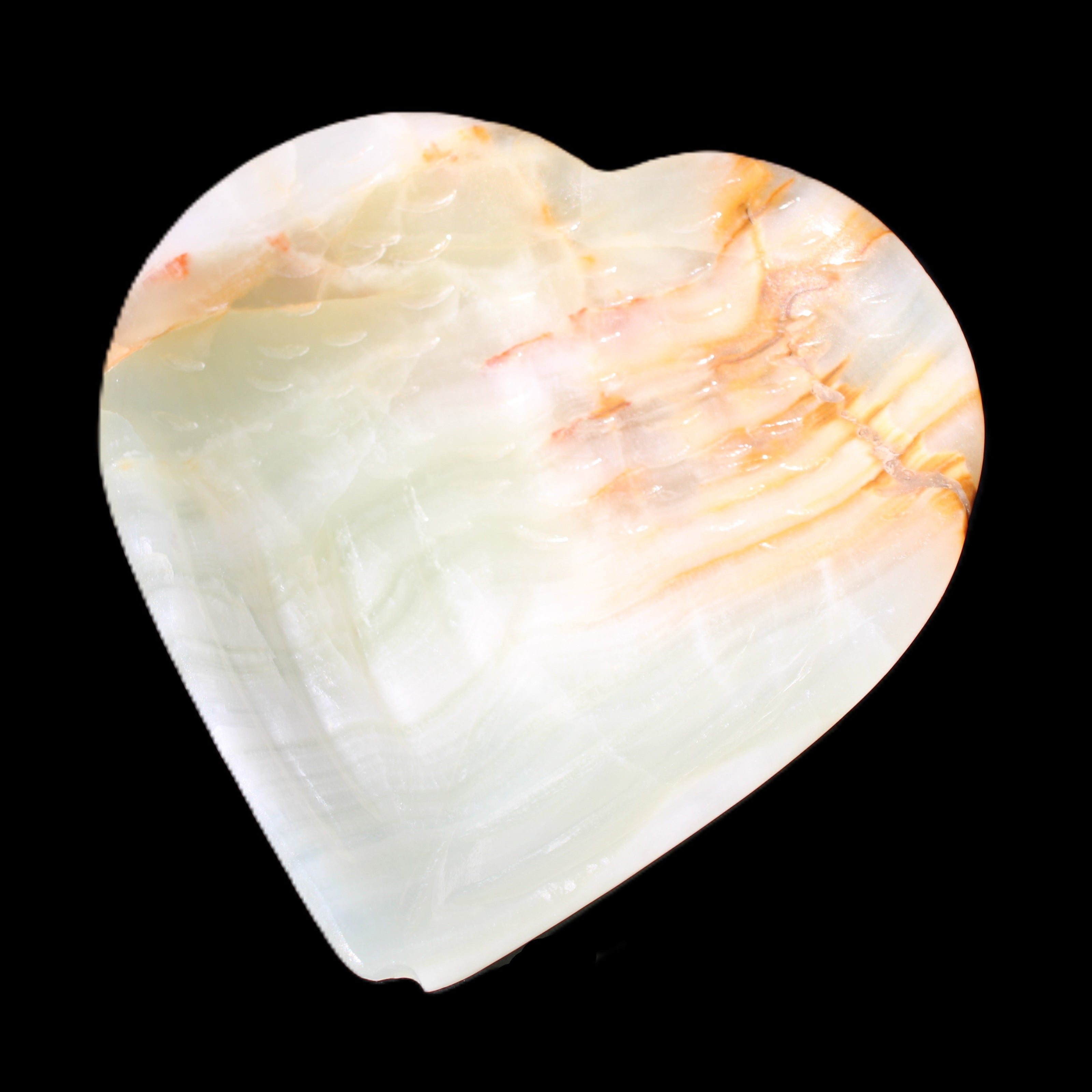 Afghan Jade hand-carved heart shape dish 103*109*26mm 220g in sunlight - Rocks and Things Store