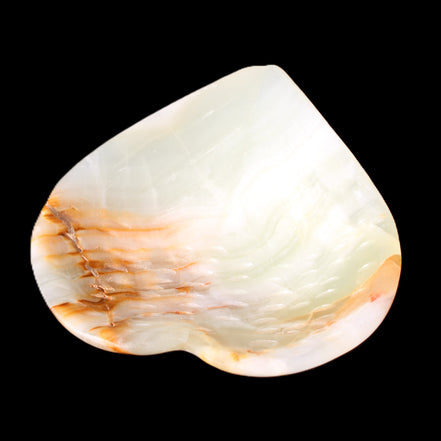 Afghan Jade hand-carved heart shape dish 103*109*26mm 220g in sunlight - Rocks and Things Store