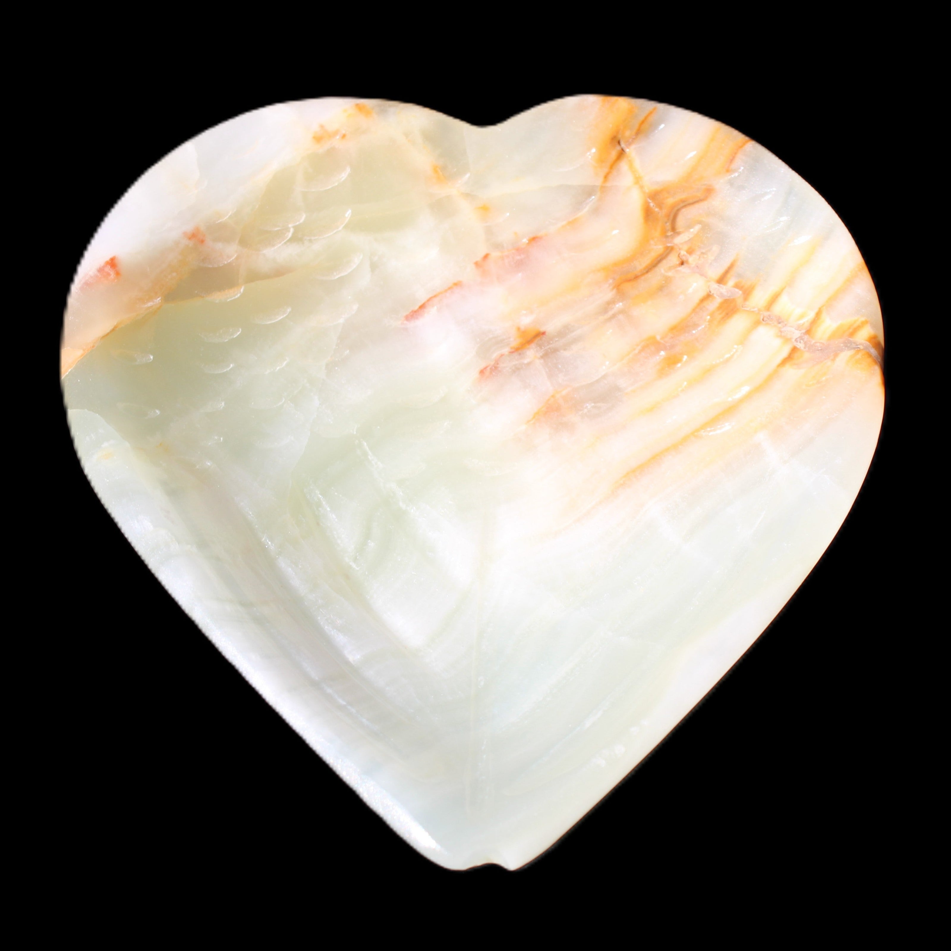 Afghan Jade hand-carved heart shape dish 103*109*26mm 220g in sunlight - Rocks and Things Store