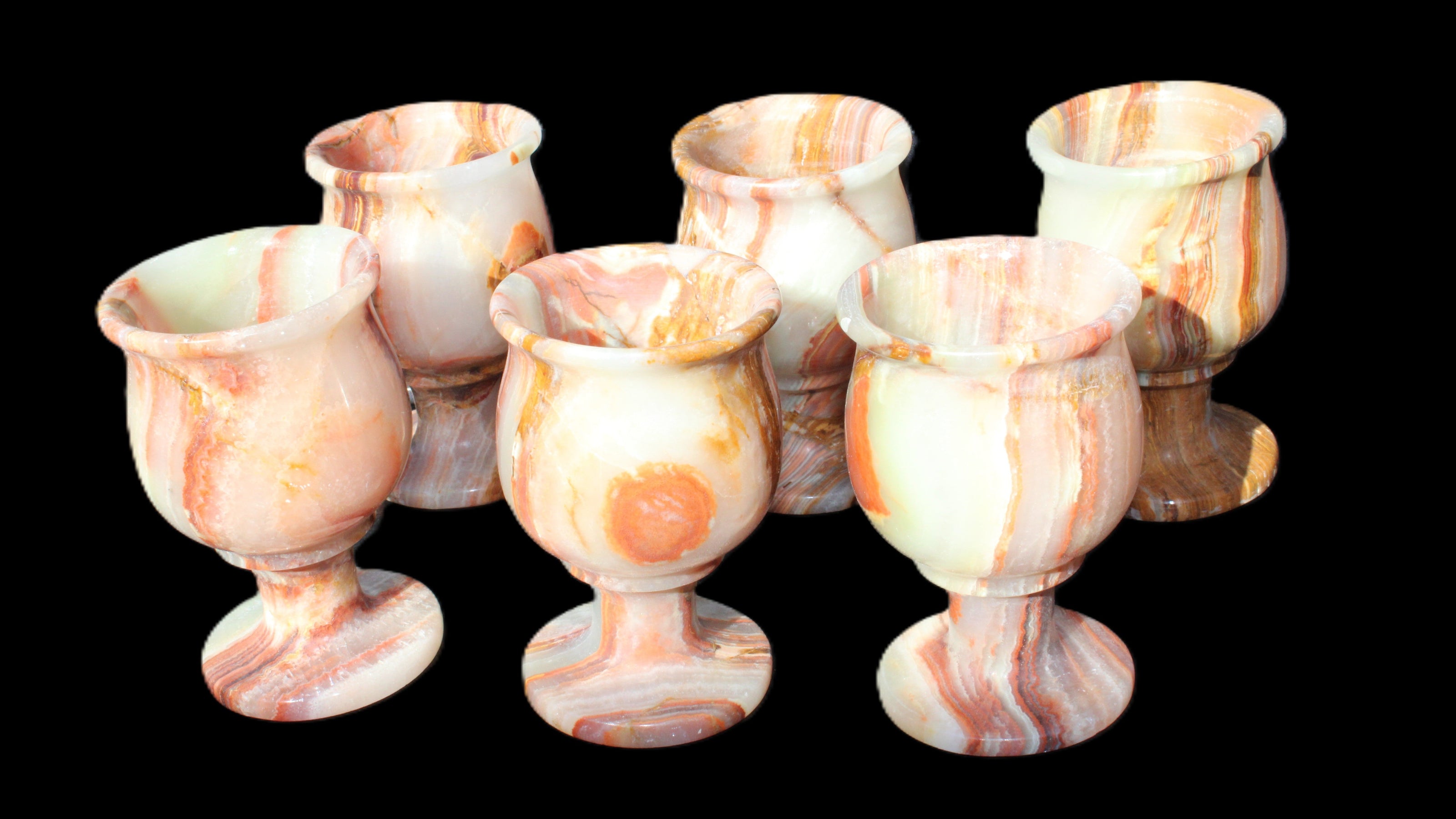 Darker Afghan Jade goblets 350ml 62*100mm 289-295g in sunlight - Rocks and Things Store