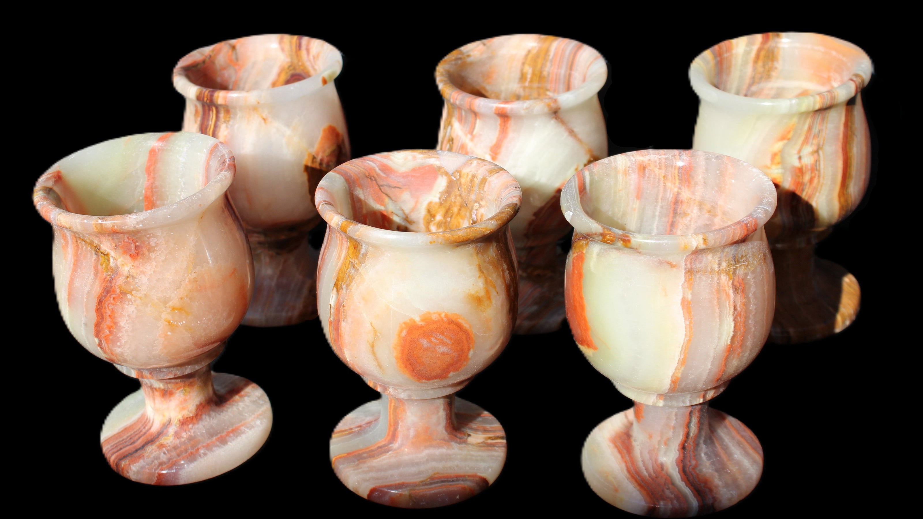 Darker Afghan Jade goblets 350ml 62*100mm 289-295g in sunlight - Rocks and Things Store