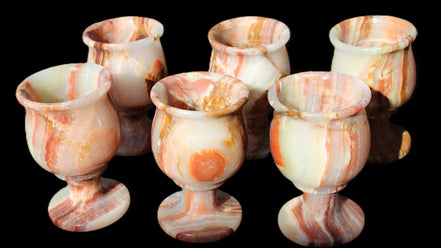 Darker Afghan Jade goblets 350ml 62*100mm 289-295g in sunlight - Rocks and Things Store