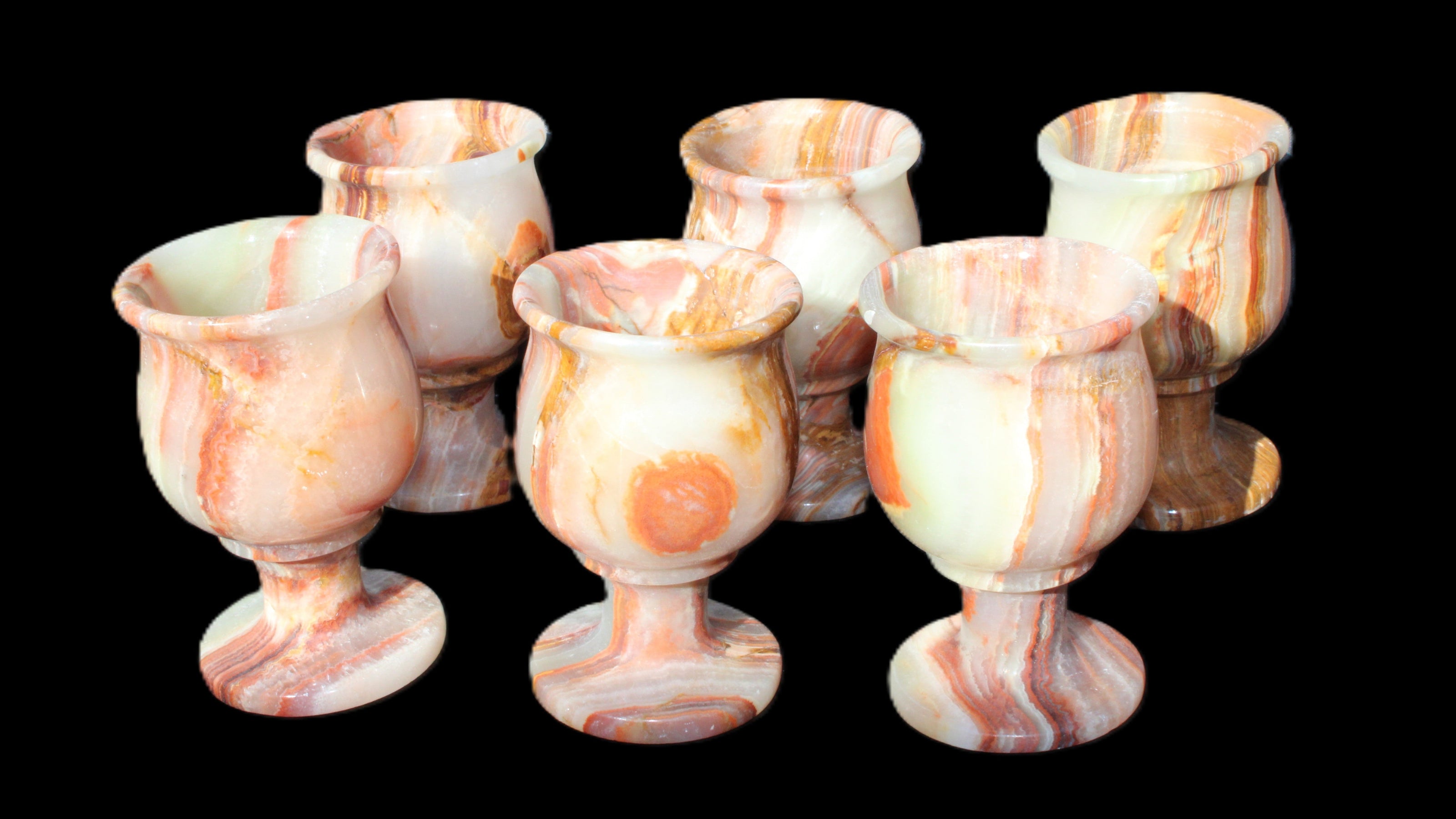 Darker Afghan Jade goblets 350ml 62*100mm 289-295g in sunlight - Rocks and Things Store