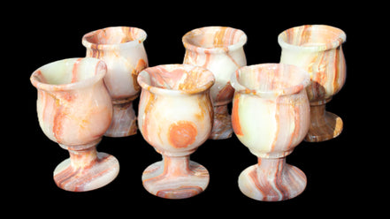 Darker Afghan Jade goblets 350ml 62*100mm 289-295g in sunlight - Rocks and Things Store