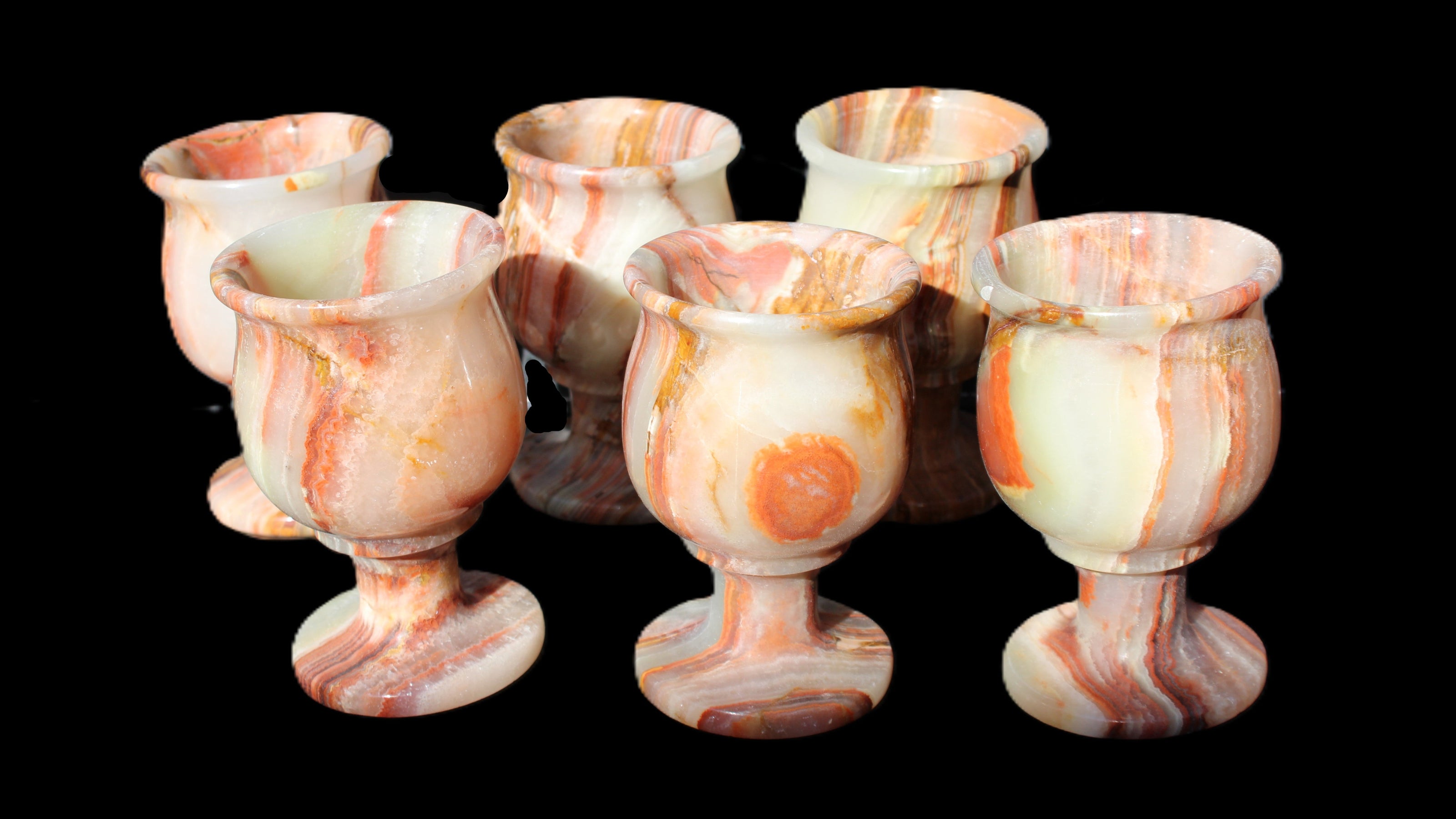 Darker Afghan Jade goblets 350ml 62*100mm 289-295g in sunlight - Rocks and Things Store