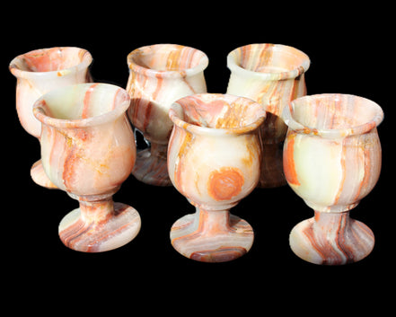 Darker Afghan Jade goblets 350ml 62*100mm 289-295g in sunlight - Rocks and Things Store