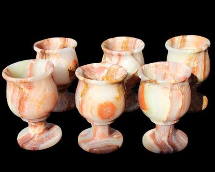 Darker Afghan Jade goblets 350ml 62*100mm 289-295g in sunlight - Rocks and Things Store