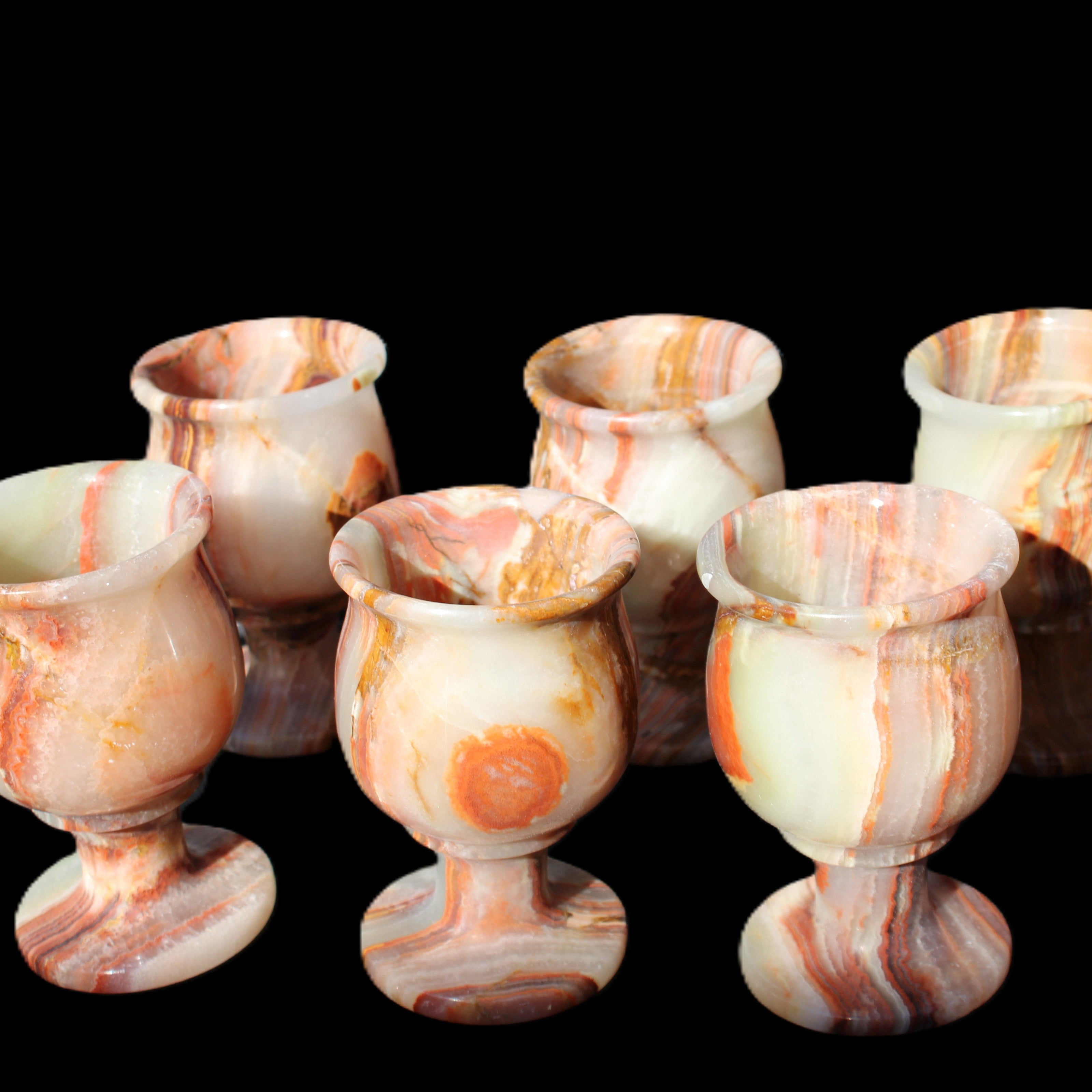 Darker Afghan Jade goblets 350ml 62*100mm 289-295g in sunlight - Rocks and Things Store