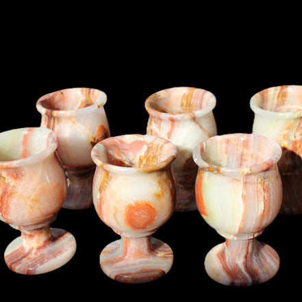 Darker Afghan Jade goblets 350ml 62*100mm 289-295g in sunlight - Rocks and Things Store