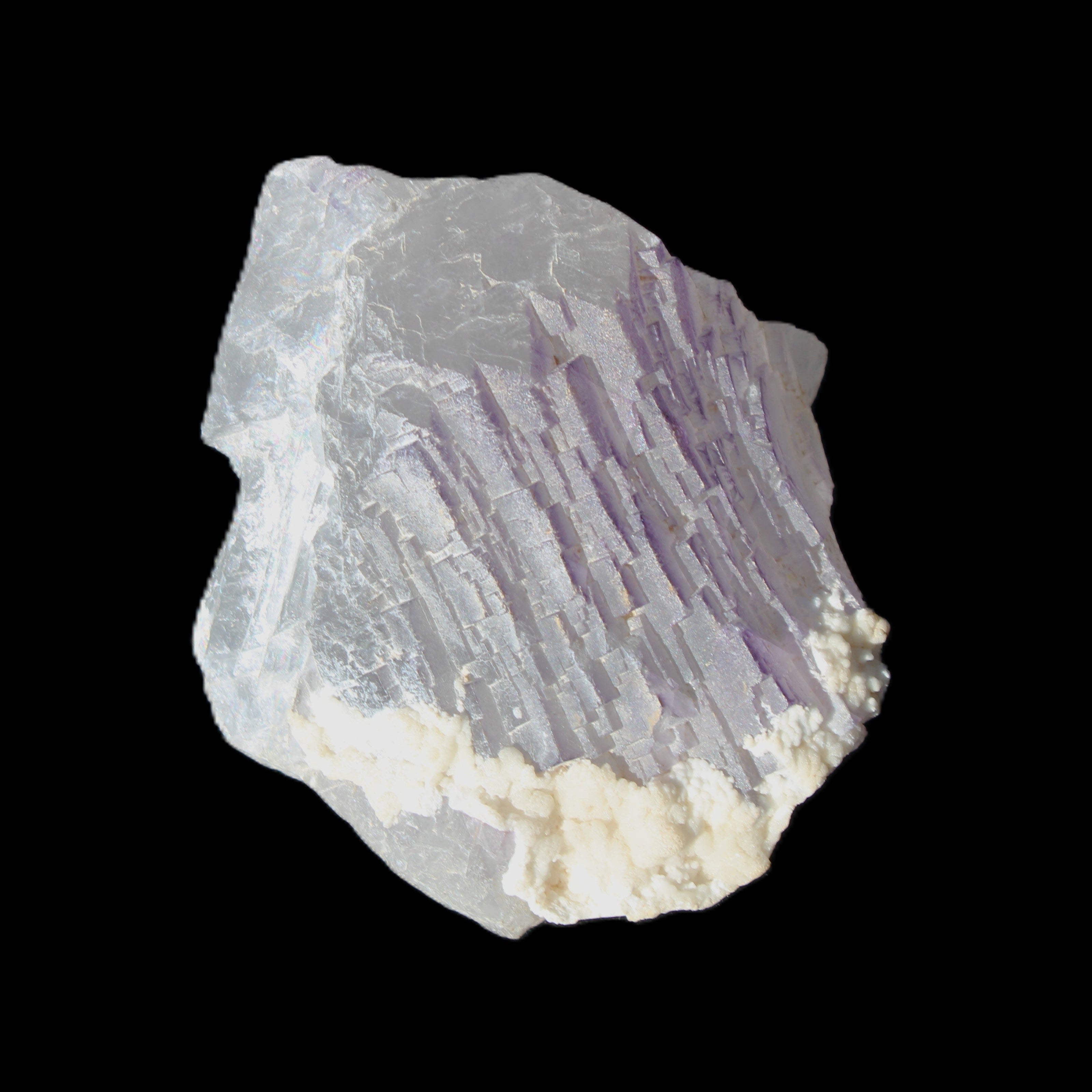 Clear with Violet tinged Fluorite cubic cluster 75*72*55mm 386g in sunlight - Rocks and Things Store