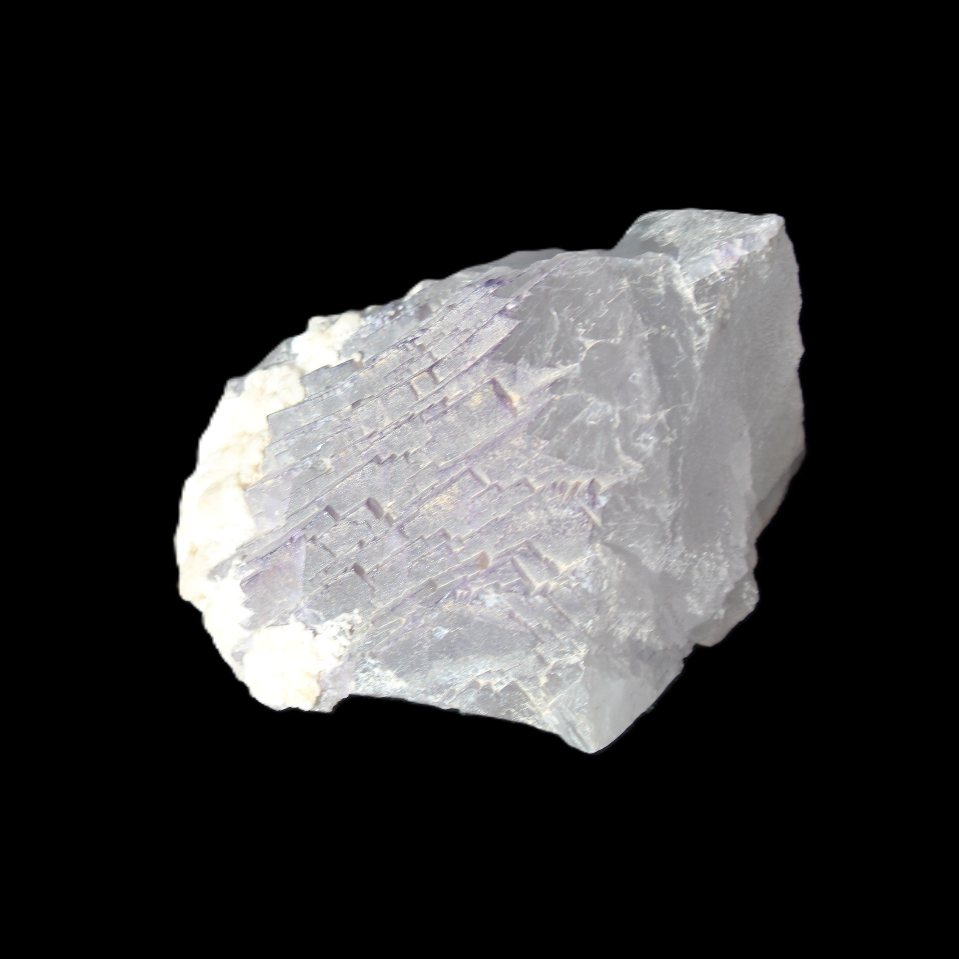 Clear with Violet tinged Fluorite cubic cluster 75*72*55mm 386g in sunlight - Rocks and Things Store