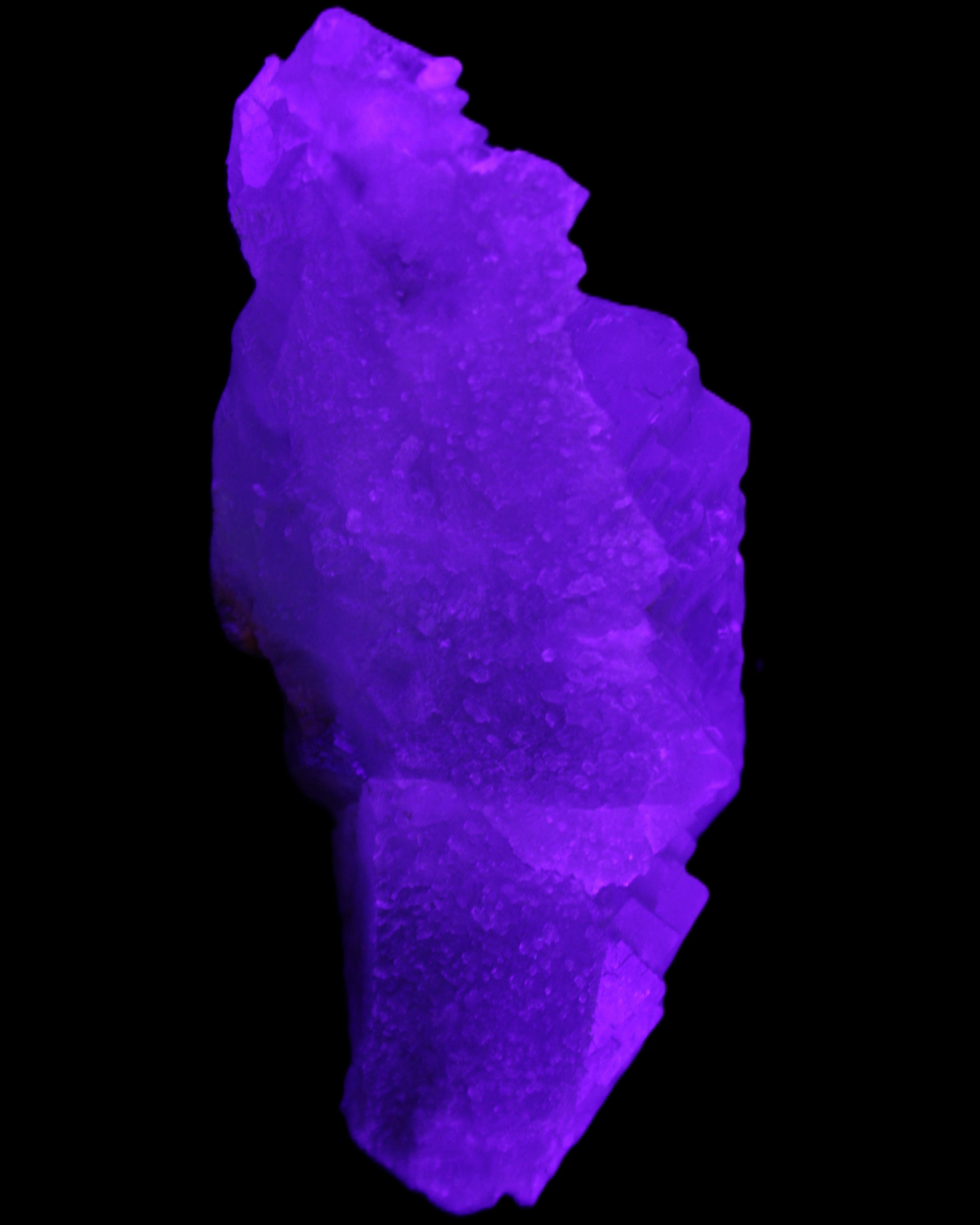 Clear Fluorite cluster 111*51*50mm 306g in UV light - Rocks and Things Store