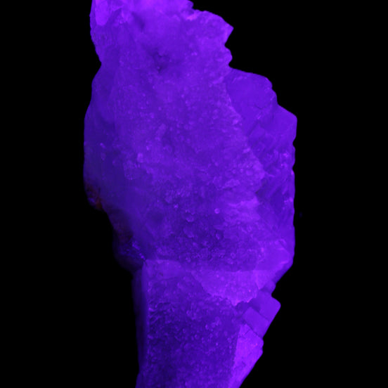 Clear Fluorite cluster 111*51*50mm 306g in UV light - Rocks and Things Store