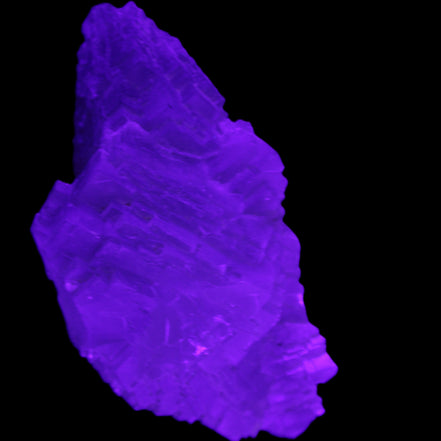 Clear Fluorite cluster 111*51*50mm 306g in UV light - Rocks and Things Store