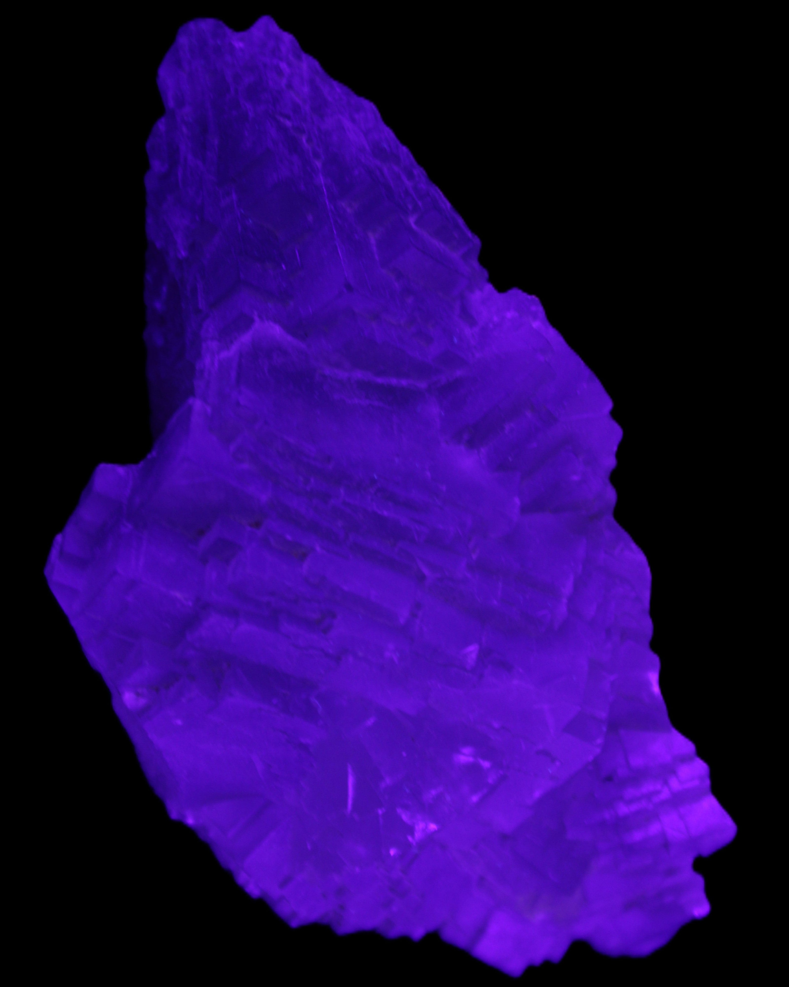 Clear Fluorite cluster 111*51*50mm 306g in UV light - Rocks and Things Store