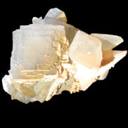 Clear Yellow Fluorite with 45mm dog-tooth Calcite 98*76*55mm 286g in sunlight - Rocks and Things Store