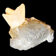 Clear Yellow Fluorite with 45mm dog-tooth Calcite 98*76*55mm 286g in sunlight - Rocks and Things Store