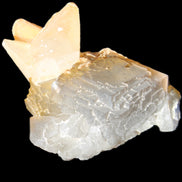Clear Yellow Fluorite with 45mm dog-tooth Calcite 98*76*55mm 286g in sunlight - Rocks and Things Store